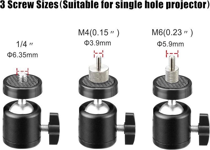 2-Be-Best Projector Mount Mini Projector Ceiling Mount Adjustable Bracket Universal Mounts for Mini Projectors Black - Image 3